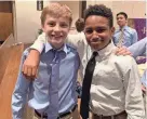  ?? PROVIDED PHOTO ?? Brebeuf senior Evan Haywood (right) and Guerin Catholic senior Robert Sorensen attended St. Pius X together from sixth grade to eighth grade.