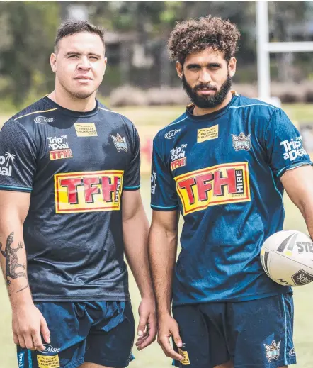  ?? Picture: GOLD COAST TITANS ?? Young guns Kiah Cooper and Tyronne Roberts-Davis will face off today.