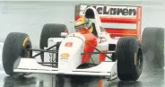  ??  ?? Ayrton Senna’s famous win at the 1993 European GP will be celebrated at this year’s Donington Historic Festival. (Picture by Mick Walker)