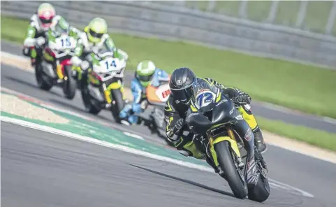  ?? ?? Max Wadsworth tested out his Triumph at Donington Park a fortnight ago. Pic: Michael Wincott Photograph­y