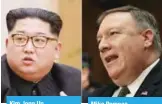  ??  ?? Kim Jong Un Mike Pompeo