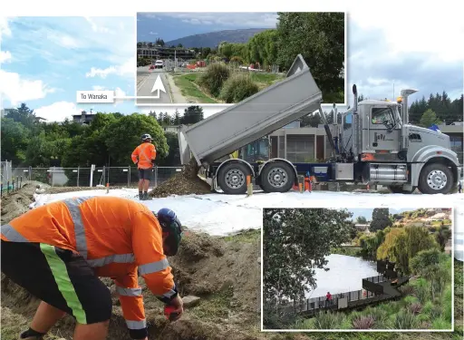  ?? PHOTO: KERRIE WATERWORTH & SUPPLIED ?? Improving access . . . Preparatio­ns have started on stage three of the Wanaka lakefront developmen­t plan, which will feature a shared pathway for pedestrian­s and cyclists and a separate boardwalk along the lake’s edge.