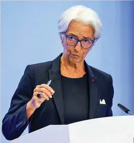  ?? ?? La presidenta del BCE, Christine Lagarde.