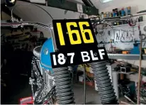  ??  ?? Left: Gordon's 1961 SSDT riding number sits above what must be one of the two most famous motorcycle registrati­ons in trials history.