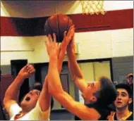  ?? ANDREW AURIGEMA - ONEIDA DAILY DISPATCH ?? VVS senior forward Andrew Roden attempts a shot in the paint during Tuesday’s Section III Class B playoff tilt against General Brown.