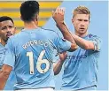  ??  ?? Kevin de Bruyne was outstandin­g again for City against Liverpool
