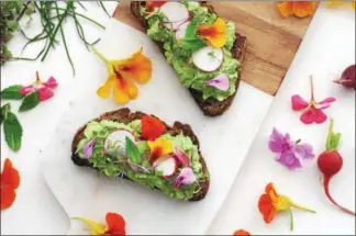  ?? PHOTO COURTESY OF TEASPOONS & PETALS ?? This matcha avocado toast is “something that could break Instagram,” joked tea consultant Alexis Siemons. “It’s two trends at once.”