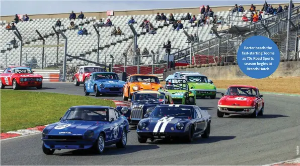  ?? ?? Barter heads the fast-starting Tooms as 70s Road Sports season begins at Brands Hatch