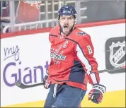  ?? JONATHAN NEWTON — WASHINGTON POST ?? The Caps’ Alex Ovechkin has 12 goals and 22 points in the playoffs, behind only mate Evgeny Kuznetsov (24 points).