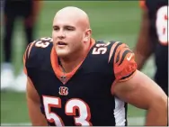  ?? Aaron Doster / Associated Press ?? Bengals center Billy Price warms up before a game against the Ravens last season in Cincinnati. The Giants have acquired Price from the Bengals in a trade for defensive lineman B.J. Hill.