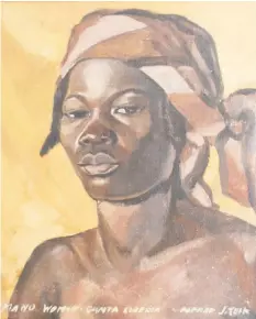  ?? Private collection / Contribute­d photos ?? “Mano Woman, Ganta, Liberia ( 1932- 33),” an oil on masonite is among the pieces on display at the Fairfield University Art Museum.