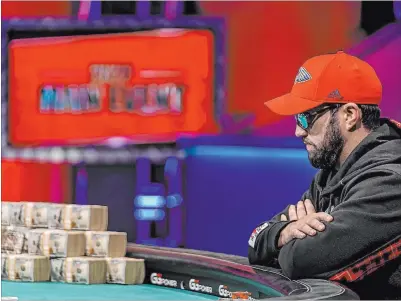  ?? Melissa Haereiti Pokernews ?? Joseph Hebert, above, had a lead of 774,000 chips to 226,000 for Argentine Damian Salas as of late Sunday night.