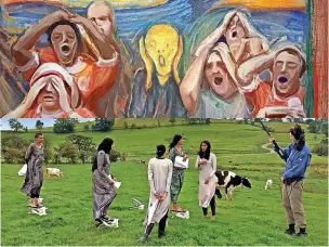  ?? ?? ● Top: Football Art Prize, bottom: Jasleen Kaur: Gut Feelings Meri Jaan