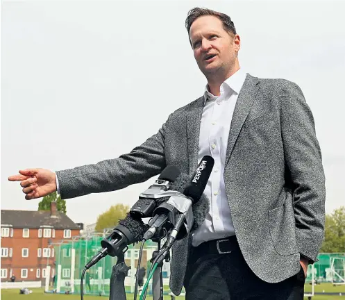  ?? ?? Straight talking: England men’s new managing director Rob Key has vowed to hire the best coaches in red and white-ball cricket