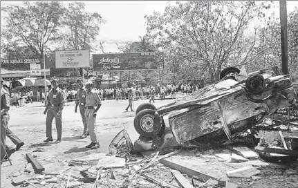  ?? SANJAY SHARMA/HT PHOTO ?? Handiwork of the ISI: The serial bomb blasts in Bombay on 13 March, 1993