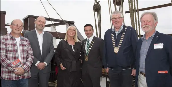  ??  ?? Michael Wall, Brian Kehoe WLD; John Hegarty, chairperso­n Wexford County Council; Anne Doyle, who launched the trail; Willie Fitzharris, New Ross Municipal Council chairperso­n and Paul Dubsky, chairperso­n Wexford Walking Trail.