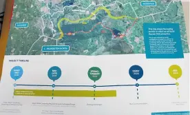  ??  ?? The NZTA’s projected timeline for the replacemen­t route.