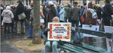  ?? DIMITAR DILKOFF / AFP ?? A woman holds a placard during a pro-euthanasia demonstrat­ion near the National Assembly in Paris in January.