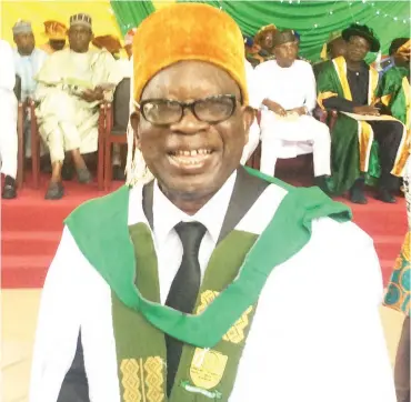  ??  ?? Oba Ogunleye in academic gown