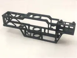  ??  ?? Here is the intricate main frame made of alloy and anodized with a black finish.