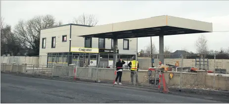  ?? (Photo: Katie Glavin) ?? Hoarding around the Rathcormac developmen­t was removed last week, giving locals a proper glimpse of the new service station.