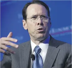  ?? SAUL LOEB / AFP / GETTY IMAGES FILES ?? “There are no competitor­s being taken out of the marketplac­e,” says AT&amp;T chief executive Randall Stephenson.