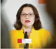  ?? Foto: dpa ?? Andrea Nahles: „Die rechte Hand wusste oft nicht, was die linke will.“