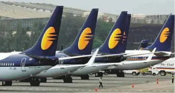  ?? Reuters ?? Jet Airways planes at Mumbai airport. Boeing said in July that it expects Indian airlines to order up to 2,100 aircraft worth $ 290 billion over the next 20 years.