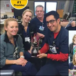  ??  ?? Caregivers celebrate being named ICU Team of the Month for January at Texas Health Presbyteri­an Flower Mound. #1 Overall #1 Provider