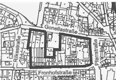  ?? GRAFIK: STADT ?? Stadt und Politik möchten die zentrale Fläche weiterentw­ickeln.