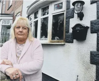  ??  ?? Tracy Husband outside her home in Sunderland Street, Houghton, following a suspected arson attack.