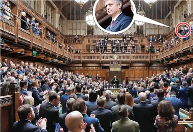  ?? ?? Standing ovation…MPs applauded Ukraine’s ambassador for nearly a minute in the Commons yesterday