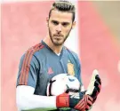  ??  ?? Under threat: Goalkeeper David de Gea could be dropped for England match