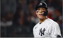  ?? ELSA — GETTY IMAGES ?? New York Yankees' Aaron Judge met with Giants officials Tuesday in the only known free agent visit he has taken besides a meeting with the Yankees.