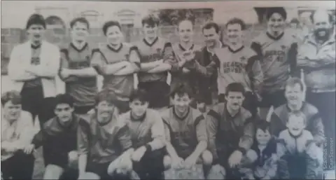  ??  ?? The Greystones side that defeated Kilcoole in the Premier Shield final in 1990.