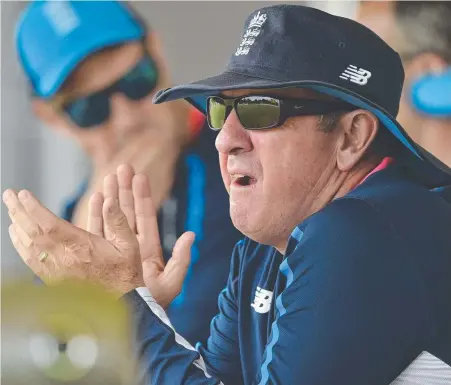  ?? HANDS FULL: England cricket coach Trevor Bayliss’s easygoing style may be seen as being too relaxed for the England squad. ??
