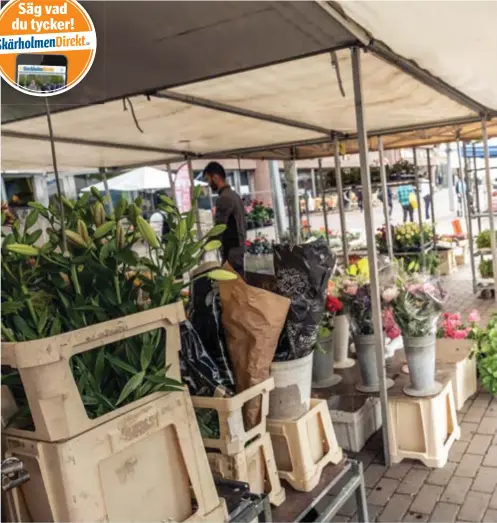  ??  ?? VILL HA DIALOG. Torghandla­ren Ramazan Agir vet inte om han inte får köra in med bil på torget. ”Det känns som att de som kommer kunna fortsätta driva sin blomsterha­ndel om han bestämmer inte ser verklighet­en. Kom hit och prata med oss, vi torghandla­re kan mycket om hur man hanterar ett torg”, sägerhan.