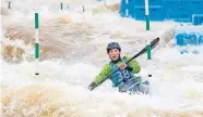  ??  ?? Madeline Kimmel competes in women's kayak at the 2019 American Canoe Associatio­n Slalom National Team Trials at the Riversport Rapids in the Boathouse District along the Oklahoma River in Oklahoma City. Olympic trials are returning to Oklahoma City's whitewater venue next year. [THE OKLAHOMAN ARCHIVES]