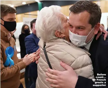  ?? Pictures: PA ?? Before count... Mr French greets a supporter