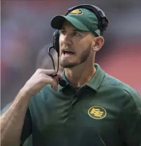  ?? Darryl Dyck/THE caNaDIaN PrESS ?? Eskimos head coach Jason Maas says his offence is designed around QB Mike Reilly and he wants him back.
