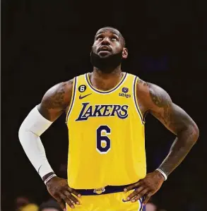  ?? Jae C. Hong / Associated Press ?? Frustratio­ns continue to mount for LeBron James and the Lakers, who sit at 19-23.