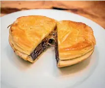  ??  ?? This venison, bacon, mushroom and cheese pie is simply the best.