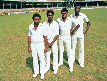  ?? GETTY IMAGES ?? Hunting in a pack: Michael Holding was part of a fearsome quartet of pacers with Andy Roberts, Colin Croft and Joel Garner that made batsmen shiver in their shoes.