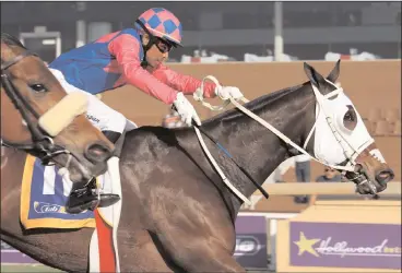  ?? EFFORTLESS REWARD,
Picture: ?? with Yuzae Ramzan up, wins the Logan Pillay Architectu­ral Designs Pinnacle Stakes for trainer Louis Goosen at Hollywoodb­ets Scottsvill­e yesterday.