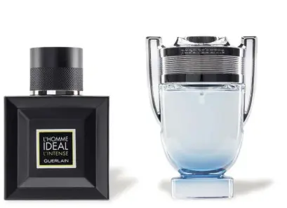  ??  ?? GUERLAIN "L’Homme Ideal L’Intense" Eau de Parfum, 50 ml € 79 PACO RABANNE "Invictus Aqua" Eau de Toilette, 50 ml € 69