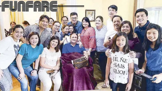  ??  ?? — Photo from the family album Discharged from the hospital after more than two weeks of confinemen­t, former Sen. Ramon Revilla Sr. spent Father’s Day with his family at his Cavite home. Five days later, he passed away at 93. This photo was taken during another family gathering.