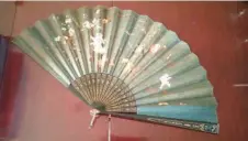  ?? Submitted photo ?? n This 1920s era painted silk fan is part of Texarkana Museums System fashion collection­s. A lecture titled “Secret Codes: The Language of the Fan” will be held Saturday at the P.J. Ahern Home.
