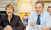  ??  ?? Tessa Jowell with Tony Blair in Downing Street in 2006 and, right, on her wedding day in 1979 with second husband David Mills