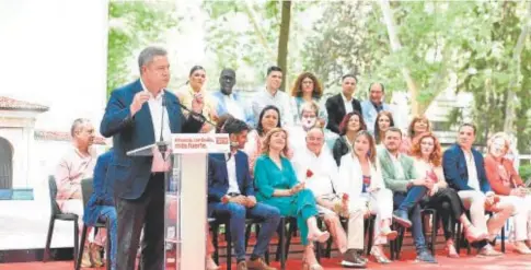  ?? // ABC ?? García-Page durante su intervenci­ón ayer en la presentaci­ón de la candidatur­a del PSOE de Albacete