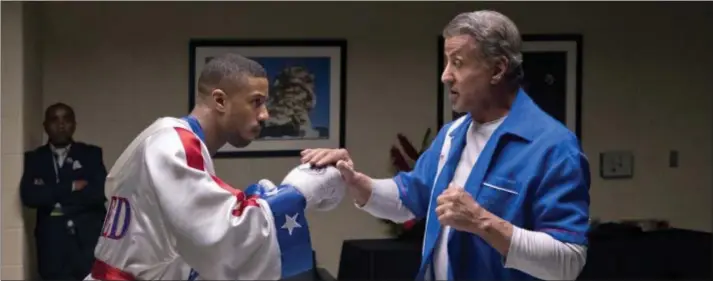  ?? METRO GOLDWYN MAYER PICTURES AND WARNER BROS. PICTURES ?? Michael B. Jordan, as Adonis Creed, and Sylvester Stallone, as Rocky Balboa, are back together in “Creed II.”